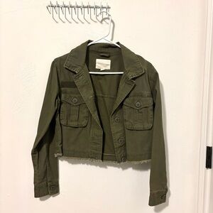 Aeropostale Olive Green Cropped Jacket